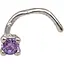 Серебряная серьга-пирсинг в нос. 1018.6С Сиреневый - миниатюра 1