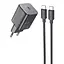 МЗП Hoco N40 Mighty PD20W (1USB-C) + кабель Type-C to Type-C Black - мініатюра 1