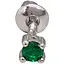 Серебряная моносерьга пуссета с фианитом. 3003.7С Зеленый - миниатюра 1