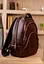 Кожаный рюкзак бордовый краст - миниатюра 2