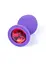 Силіконова анальна пробка з кристалом Boss Jewellery Purple Medium Red Diamond 8 см (червоний) - мініатюра 3