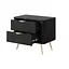 Тумба приліжкова Perfect Home Ланте / Lante з 2 шухлядами і золотими ніжками 2S Чорний (PFH-091195) - мініатюра 2