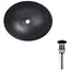 Комплект Qtap Dove: Раковина накладная овальная 415x340x140 мм Matt Black + Донный клапан PU03 (QT063078MBMBN47307) - миниатюра 1