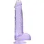 Фалоімітатор RealRock Crystal Clear Dildo Realistic 17 см фіолетовий - мініатюра 1