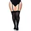 Щільні непрозорі панчохи Leg Avenue Nylon Thigh Highs Black, plus Size - мініатюра 4