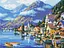 Картина за номерами на підрамнику Brushme Селище у підніжжя гори - мініатюра 1