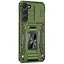 Ударопрочный чехол Epik Camshield Army Ring для Samsung Galaxy S22+ Оливковый / Army Green - миниатюра 5