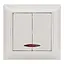Выключатель двойной встраиваемый закал.керамика с подсветкой Primera белая 3006 LUXEL - миниатюра 1