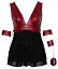 Сорочка Cottelli Collection Bondage Plus Babydoll 4XL черный с красным - миниатюра 5