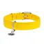 Нашийник для собак шкіряний Waudog Glamour з QR-паспортом без прикрас Ш 35 мм Д 46-60 см жовтий - мініатюра 3