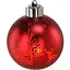 Елочный шарик Chomik стеклянный с LED подсветкой 8 см красный со снежинками (BOZ4242) - миниатюра 1