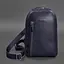 Темно-синій шкіряний чоловічий рюкзак на одне плече Chest Bag - мініатюра 6