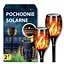 Набір водонепроникних ліхтарів з ефектом полум'я 43 см на сонячній батареї для саду та туризму - миниатюра 1