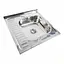 Кухонна мийка з нержавіючої сталі Valeso поліровка 6060 R (0,7/160 мм), Polish - мініатюра 1