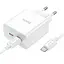 Адаптер сетевой HOCO Type-C to Type-C Cable Leader dual port(2C) charger C108A белый набор для зарядки - миниатюра 4