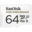Карта памяти microSDXC (UHS-1 U3) SanDisk High Endurance 64Gb class 10 V30 (100Mb/s) (adapterSD) - миниатюра 1