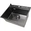 Комплект чорної мийки на кухню та змішувача Nett з нержавіючої сталі NB-5747 - мініатюра 1