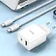 МЗП Hoco C80A Plus Rapido PD20W+QC3.0 (1USB-A/1C) + кабель Type-C to Type-C White - мініатюра 7
