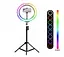 Кольцевая селфи-лампа RGB LED 26 см - миниатюра 7