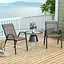 Комплект садових стільців Costway Patio з підлокітниками сірий - мініатюра 2