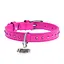 Нашийник для собак шкіряний Waudog Glamour з QR-паспортом з клейовими стразами Ш 15 мм Д 27-36 см рожевий - мініатюра 3