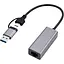USB-Хаб Cablexpert A-USB3AC-LAN2G-01, з USB Type-A/C на 2,5 Gigabit Ethernet (A-USB3AC-LAN2G-01) - мініатюра 1