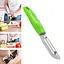 Ніж 2в1 економка овочечистка рибочистка велика з пластмасовою ручкою для очищення овочів і фруктів 20.5 см, Kitchette Салатовий 84409 - мініатюра 2
