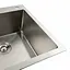 Кухонная мойка нержавейка 78x48 R Platinum Handmade (два отверстия, круглый сифон 3,0/0,8), Нержавеющая сталь - миниатюра 5