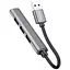 Usb hub Hoco HB26 4 in 1 adapter USB to USB 3.0+USB 2.0 x 3 Metal Grey - мініатюра 1