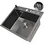 Чорна кухонна мийка Nett NВ-5245 45 см накладна з нержавійки - мініатюра 4