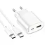 МЗП Hoco C109A Fighter PD20W+QC3.0 (1USB-A/1C) + кабель Type-C to Type-C White - мініатюра 4
