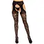 Панчохи Leg Avenue Eyelet lace suspender hose Black One Size - мініатюра 4