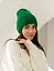 Женская вязаная шапка бини класик 20% шерсть с отворотом Зеленый - миниатюра 2
