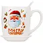 Чашка новогодняя Elisey 9150-005-3 Merry Christmas керамическая с ложкой и блюдцем 350 мл Белая - миниатюра 1