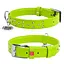 Ошейник для собак кожаный Waudog Glamour с QR-паспортом с клеевыми стразами Ш 20 мм Д 30-39 см салатовый - миниатюра 1