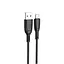 Кабель XO NB245 microUSB Suluo series silicone Data Cable 2.4A 1 м чорний - мініатюра 1