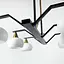 Витончена люстра в чорному корпусі з білими плафонами Line.F Кількість ламп 6 - мініатюра 4