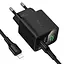 МЗП Hoco CS83A Excellent with digital display PD20W+QC3.0 (1USB-A/1C) + кабель Type-C to Lightning Black - мініатюра 4