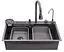 Кухонная мойка Kroner KRP Schwarze - SET7545NG PVD (3.0/0.8 мм) (CV033806) - миниатюра 3