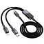 Кабель PD Hoco U139 C to C+iP 100W fast charging data cable 1.2 м чорний - мініатюра 1