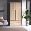 Шкаф для одежды Vays M-30 Дуб Сонома, 2 ящика, со штангой и полками, ЛДСП, 100×50×220 см – для спальни, гостиной, прихожей - миниатюра 1