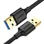 Кабель UGREEN USB-A 3.0 Male to Male Cable 1m (Black) - мініатюра 2