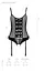 Корсет зі шнурівкою Passion NESSY CORSet XXL/XXXL black стрінги з відкритим доступом пажі для панчіх - мініатюра 7