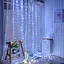 Гирлянда штора Водопад 720 led 3х3м Большая круглая лампа (прозрачный провод, 15 нитей) Холодный белый - миниатюра 2
