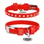 Ошейник для собак кожаный Waudog Glamour с QR-паспортом с клеевыми стразами Ш 9 мм Д 18-21 см красный - миниатюра 1