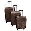 Набір тканинних валіз 3в1 з кодовим замком та телескопічною ручкою коричневий (24-292) - мініатюра 1