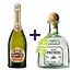 Набор: Игристое вино Martini Prosecco 0,75 л + Текила Patron Silver Tequila 100% Agave 40% 0.75 л в подарочной упаковке - миниатюра 1