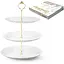 Конфетница S&T 3-х ярусная белая золотой кант (30089-00) - миниатюра 1