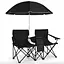 Комплект раскладных стульев Costway Parma с зонтиком черный - миниатюра 5