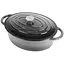 Каструля чавунна емальована овальна з кришкою Heinner сіра (HR-ZVC-S26OV) - мініатюра 2